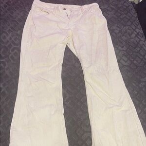 Cream Corduroy Flare Jeans